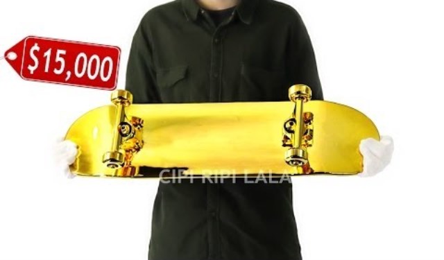 teuerstes skateboard der welt, gold