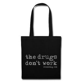 The Drugs Don't Work Tasche schwarz Gitzer silber