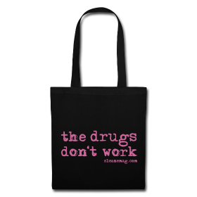 The Drugs Don't Work Tasche schwarz Gitzer pink
