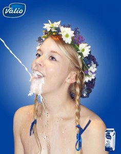 Werbung für Milch sexuell dreckiger Humor Milchmädchen
