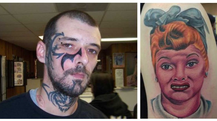 hässlichste tattoos schlechtes portrait gesichtstattoo tattoo gurken sleaze