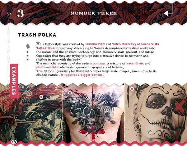 tätowierungen welche stile trash polka verrückt schwarz und rot grafisch tattoo chief