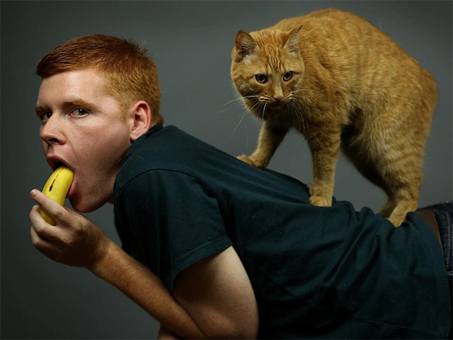 Männer Katzen sexy banane redheads