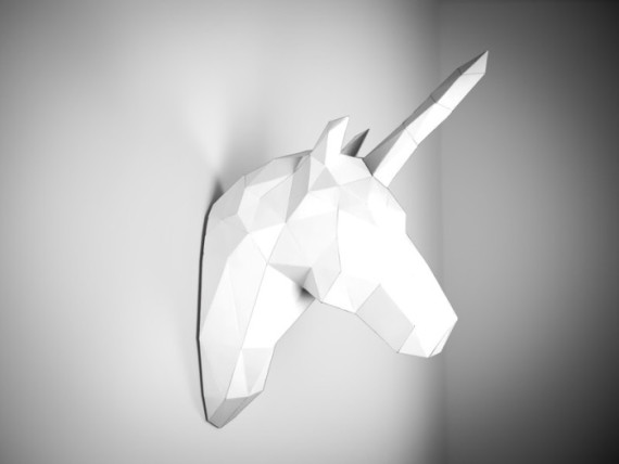 papertrophy einhornkopf für die wand selberbasteln geschenkidee dinge mit einhörnern