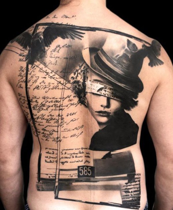 tattooideen surreal schwarz/weiß