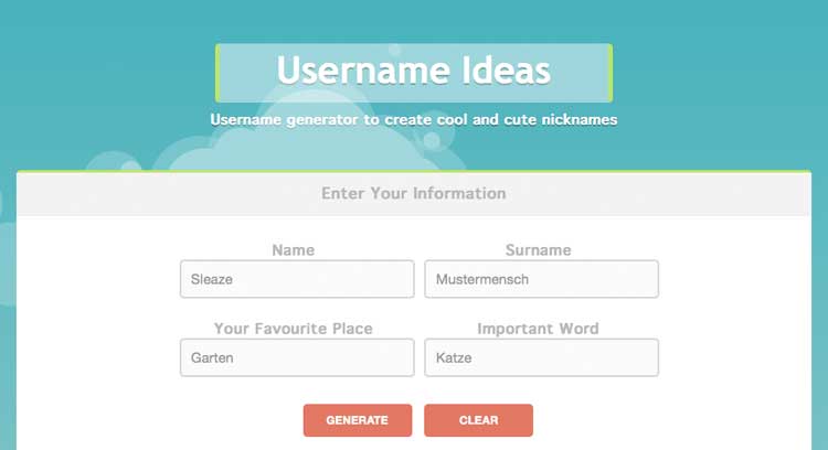 username ideas username generator World Wide Web fun