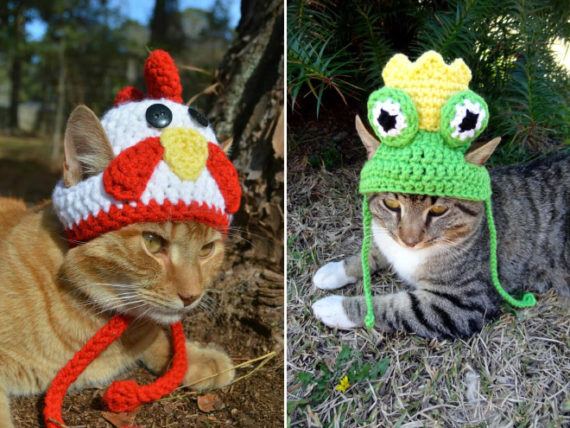 iheartneedlework häkelmützen für katzen tiere süß