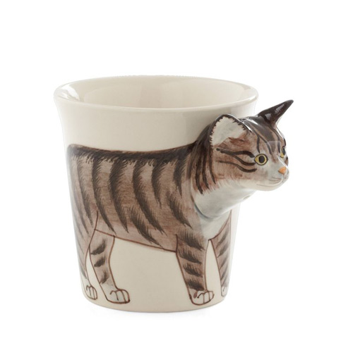 Tasse mit Katzen Relief