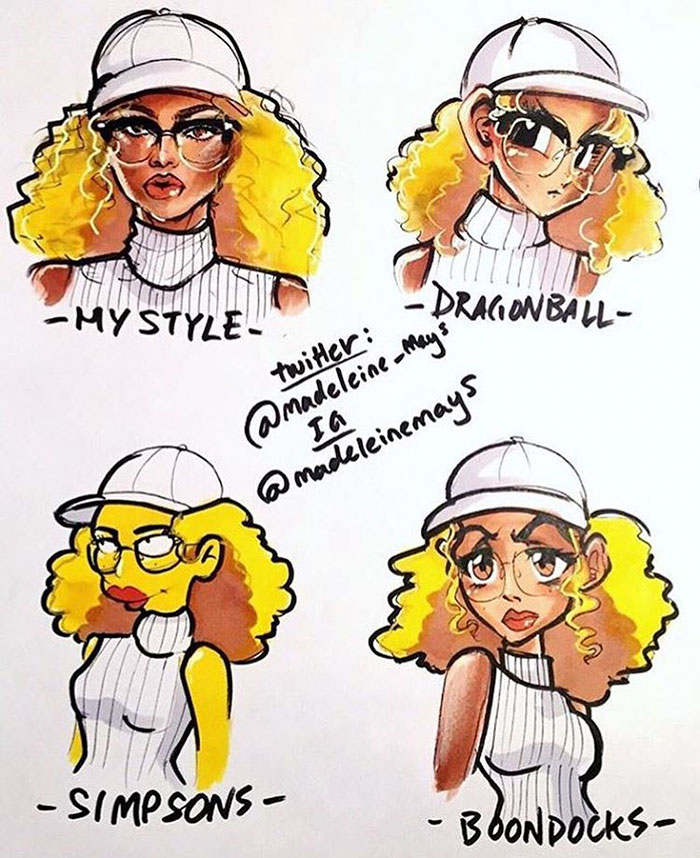 social media challenges cartoon styles