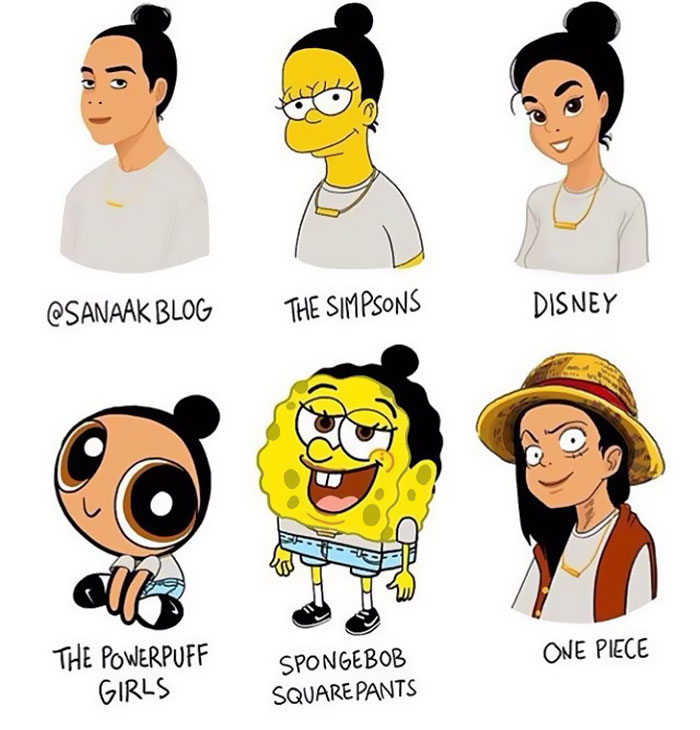 social media challenges cartoon styles