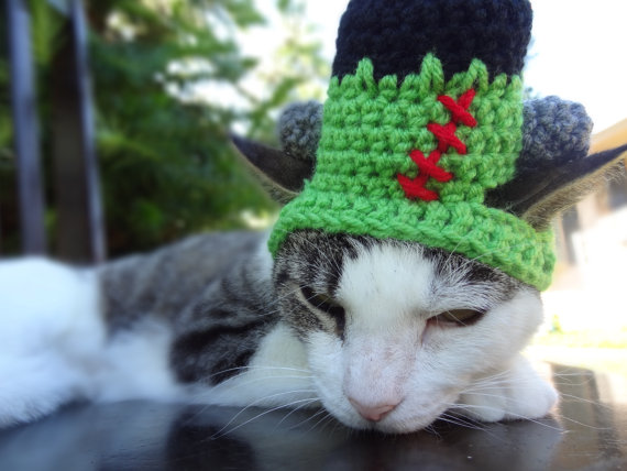 iheartneedlework etsy katze gehäkelte mütze frankensteins monster